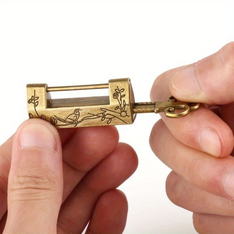 Letter Opener Brass - 2 takım Çin Vintage Antika Kilitler